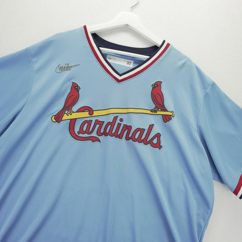 Nike St Louis Cardinals Jersey XL Cooperstown Collection Blue Birds on Bat